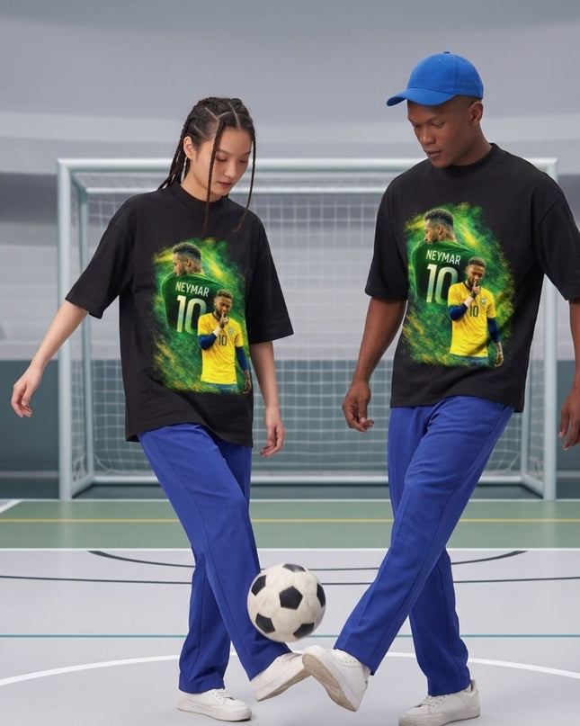 Neymar Jr. #10 Brazil Silence Gesture Unisex Fan T-Shirt