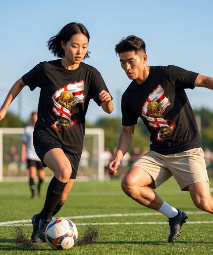 T-shirt Unisexe Fan Angleterre Mondial 2026 Drapeau Trophée Éclaboussures