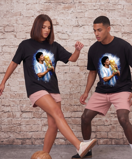 T-shirt Fan Argentine Baiser Coupe du Monde Diego Maradona