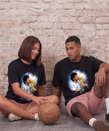 T-shirt Fan Argentine Baiser Coupe du Monde Diego Maradona