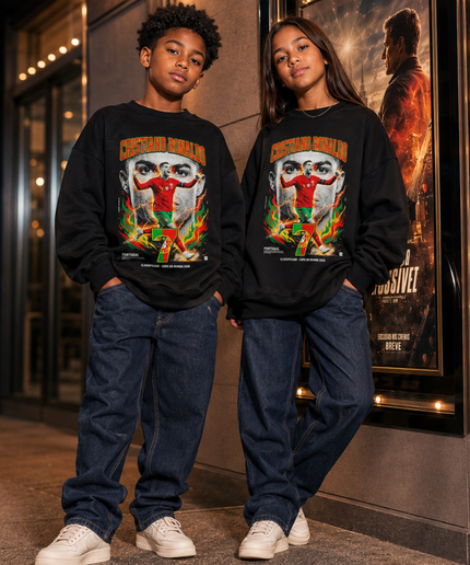 Cristiano Ronaldo Portugal Classificado Copa do Mundo 2026 Kids Fan Crewneck