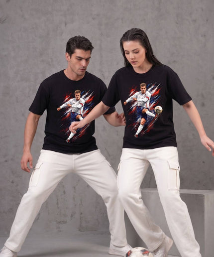 T-shirt unisexe fan David Beckham légende anglaise, signature coup de pied dynamique