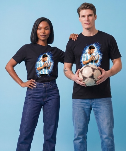 T-shirt de fan de Lionel Messi : Baiser de ballon Argentine
