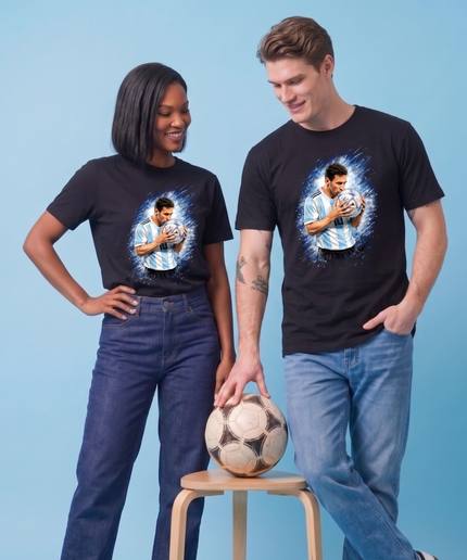 T-shirt de fan de Lionel Messi : Baiser de ballon Argentine