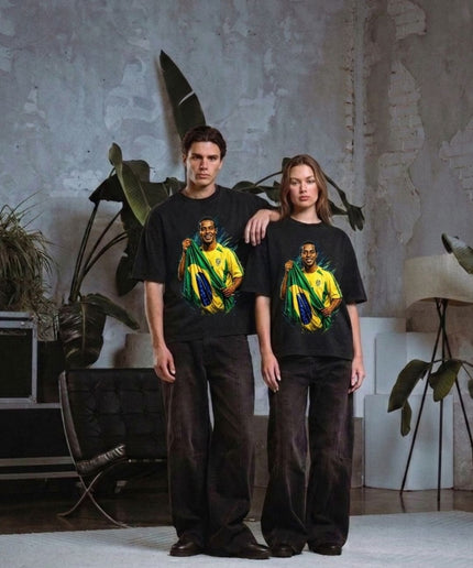T-shirt unisexe Ronaldinho #11 Drapeau Brésil Fierté pour les fans