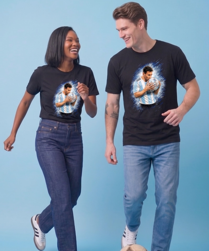T-shirt de fan de Lionel Messi : Baiser de ballon Argentine