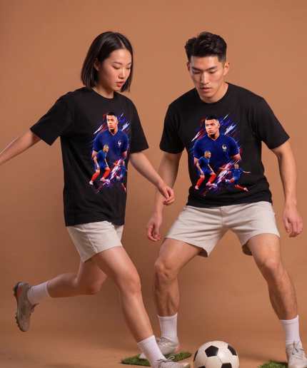 Kylian Mbappé France Multi-Action Tricolore Burst Unisex Fan T-Shirt