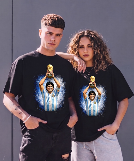 Diego Maradona Trophy Lift Argentina Fan T-Shirt