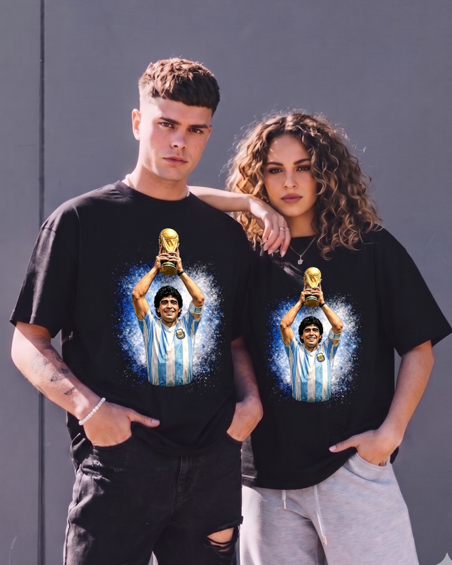 T-shirt fan Argentine Soulèvement du trophée Diego Maradona
