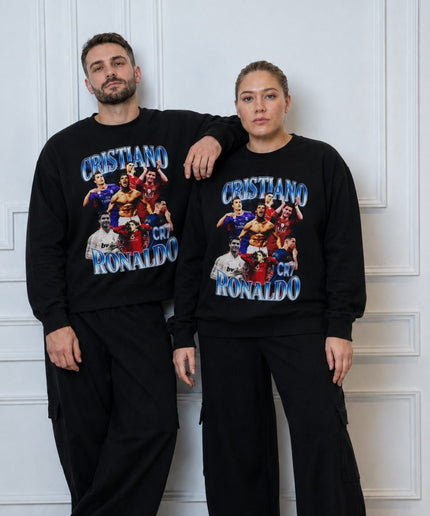 Cristiano Ronaldo Blue Chrome Bubble Arch Multi-Kit Career Collage Unisex Fan Crewneck
