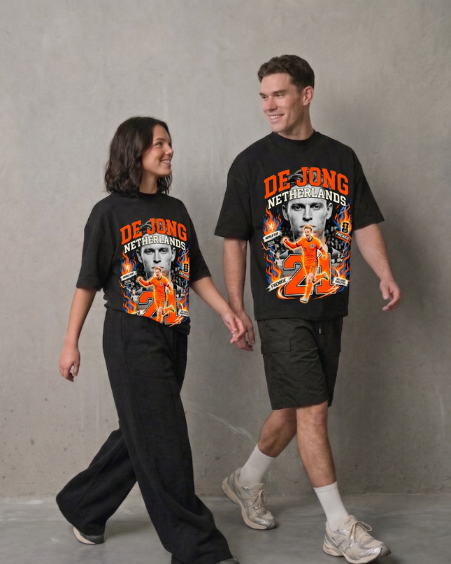 T-shirt unisexe fan De Jong #21 Pays-Bas Coupe du Monde 2026