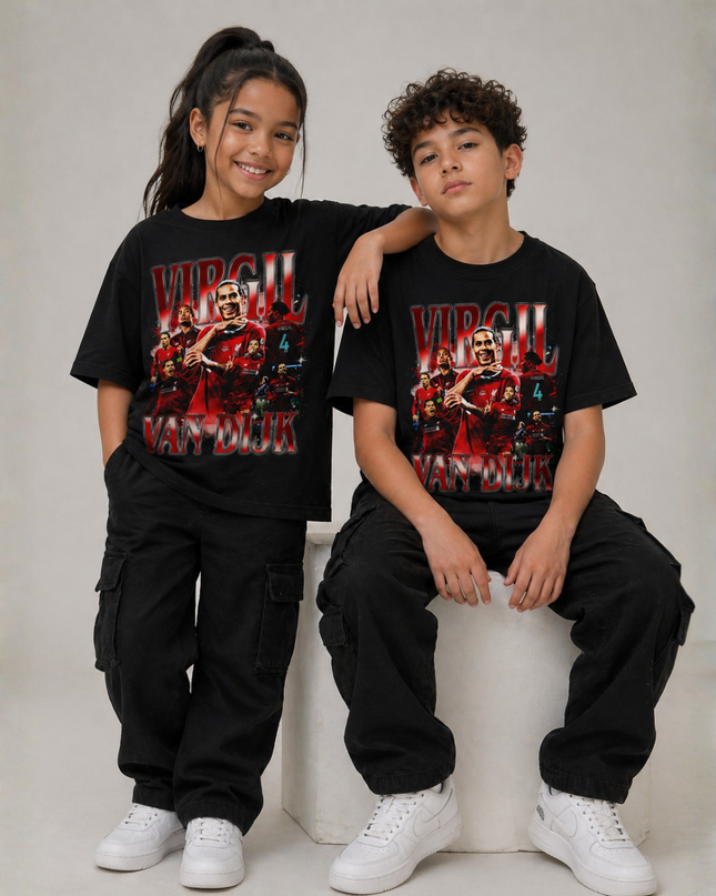 T-shirt supporter enfant Virgil Van Dijk Liverpool