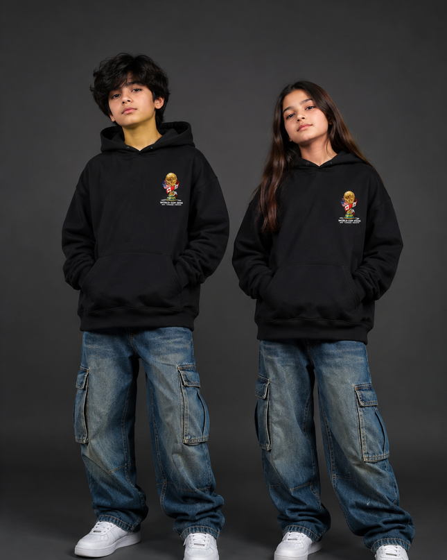 Sweat à capuche pour enfant Ronaldinho #10 Barcelone vert fluo