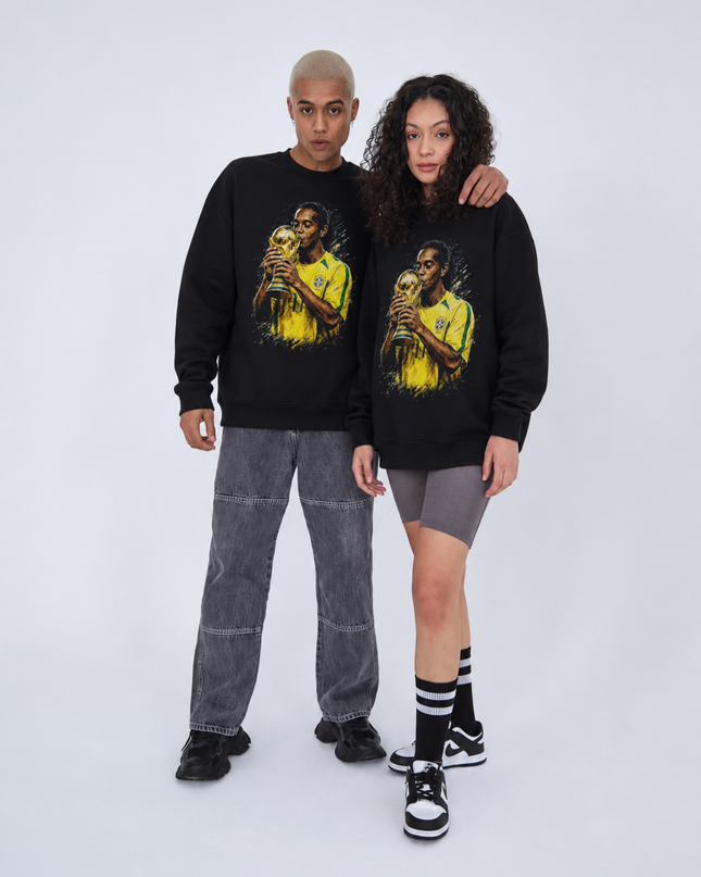 Ronaldinho Brazil World Cup Trophy Unisex Fan Crewneck
