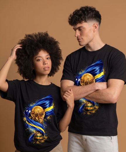 Curaçao World Cup Trophy & Flag Fine Art Unisex Fan T-Shirt