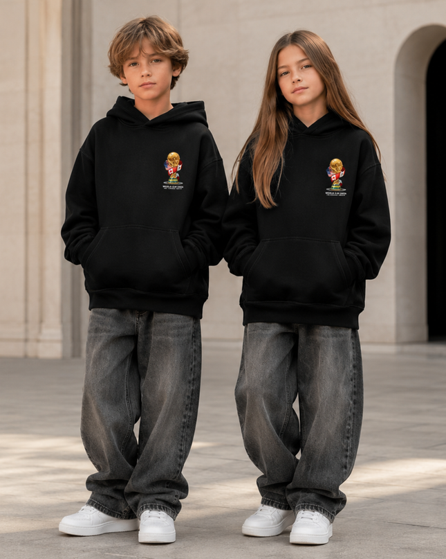 Vinicius Jr. Real Madrid Gold Vintage Collage Kids Fan Hoodie