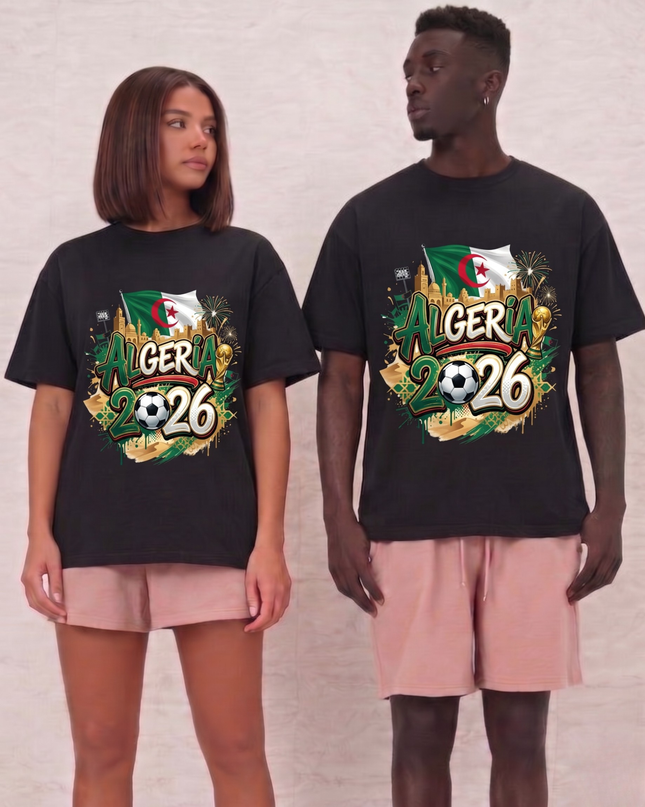T-shirt unisexe de supporter de la Coupe du Monde de Football Algérie 2026