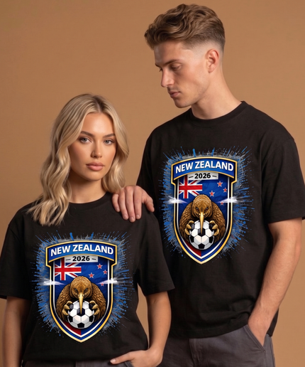 T-shirt unisexe fan Nouvelle-Zélande 2026 Kiwi Crest