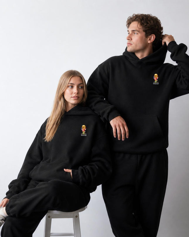 Robert Lewandowski B&W Shhh Silence Celebration Signature Portrait Unisex Fan Hoodie