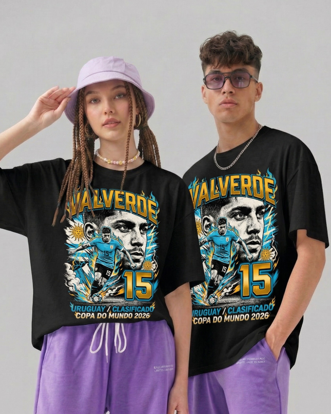 Federico Valverde #15 Uruguay Clasificado Soccer World Cup 2026 Unisex Fan T-Shirt