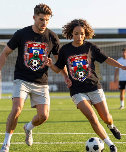 T-shirt unisexe fan Haïti 2026 – Écusson blason