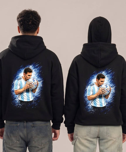 Sweat à capuche unisexe pour fans Lionel Messi Argentine Ball Kiss