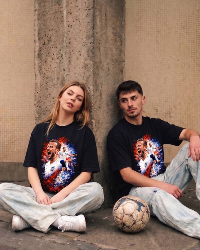 T-shirt unisexe Harry Kane Légende Anglaise Signature Célébration Rugissement Fan