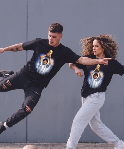 Diego Maradona Trophy Lift Argentina Fan T-Shirt