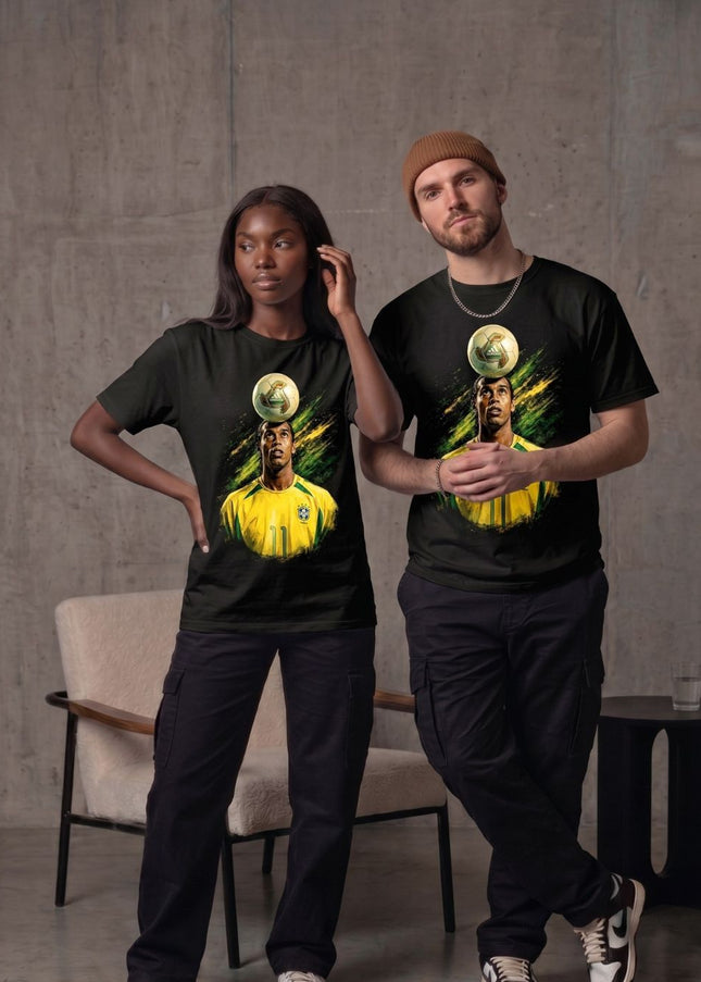 Ronaldinho #11 Brazil Ball Balance Legend Unisex Fan T-Shirt
