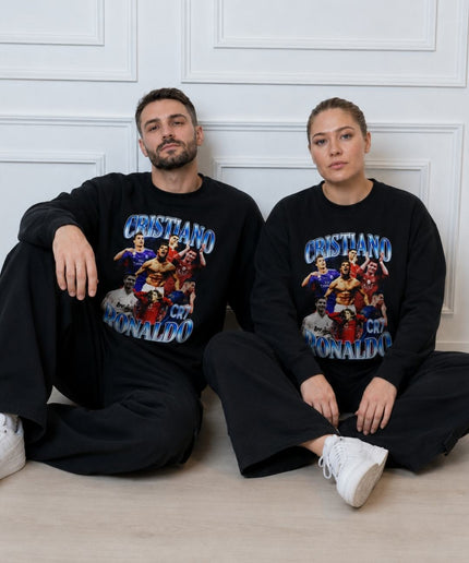 Cristiano Ronaldo Blue Chrome Bubble Arch Multi-Kit Career Collage Unisex Fan Crewneck