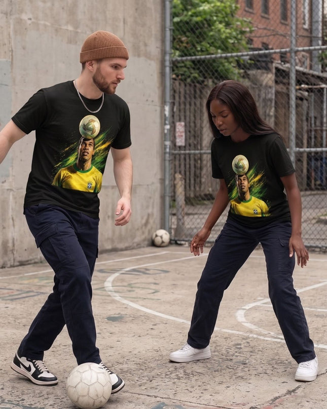 Ronaldinho #11 Brazil Ball Balance Legend Unisex Fan T-Shirt