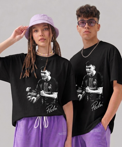 Pedri Spain Barcelona Celebration Signature Unisex Fan T-Shirt