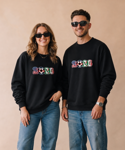 World Cup 2026 Flag Typography Unisex Fan Crewneck