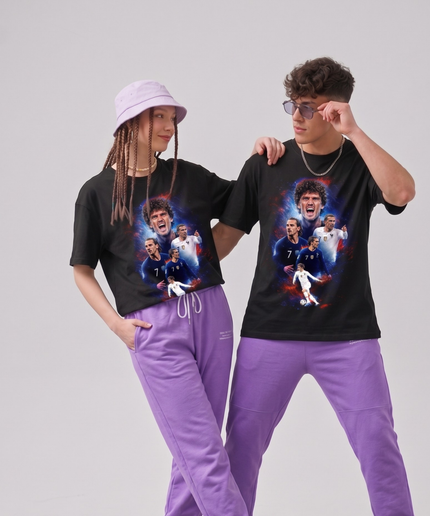Antoine Griezmann #7 France Galaxy Multi-Action Collage Unisex Fan T-Shirt
