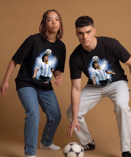 Diego Maradona Header Argentina Fan T-Shirt