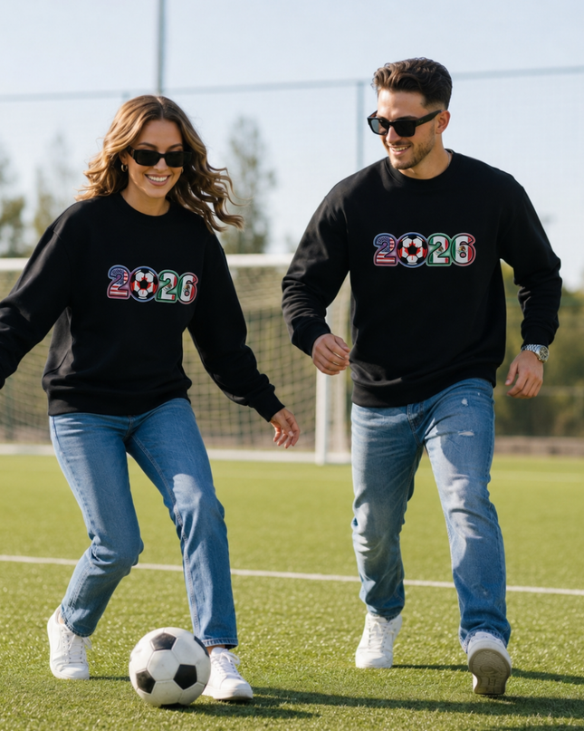 World Cup 2026 Flag Typography Unisex Fan Crewneck