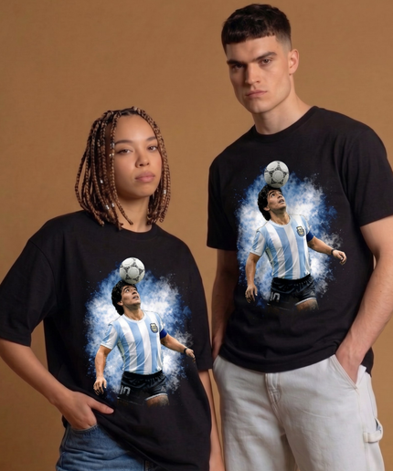 Diego Maradona Header Argentina Fan T-Shirt