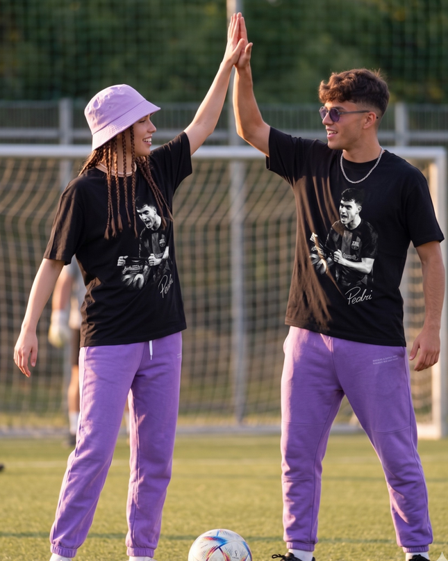 T-shirt unisexe fan Pedri Espagne Barcelone Célébration Signature