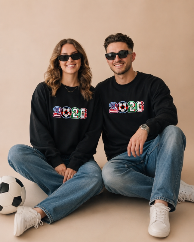 World Cup 2026 Flag Typography Unisex Fan Crewneck