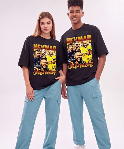T-shirt unisexe pour fans Neymar Junior Vintage Bootleg Collage