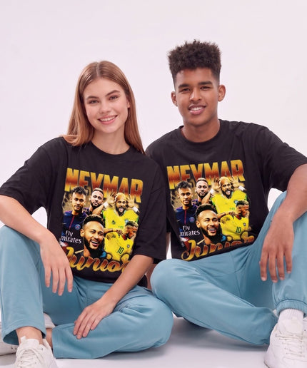 T-shirt unisexe pour fans Neymar Junior Vintage Bootleg Collage