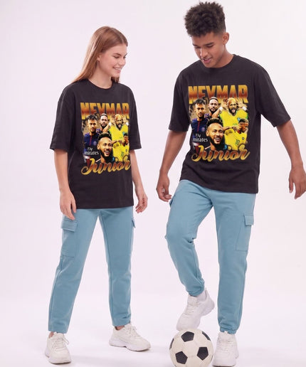T-shirt unisexe pour fans Neymar Junior Vintage Bootleg Collage