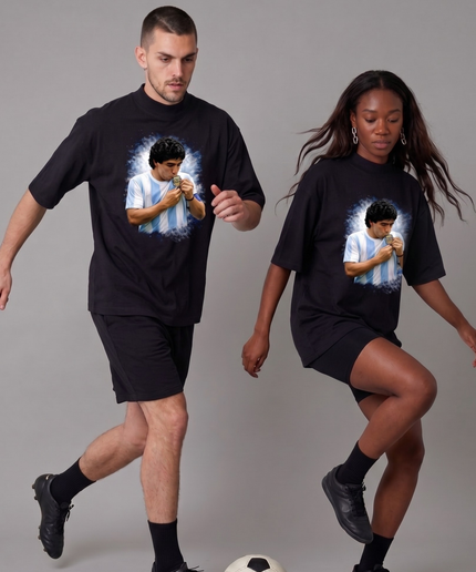 Diego Maradona Badge Kiss Argentina Fan T-Shirt