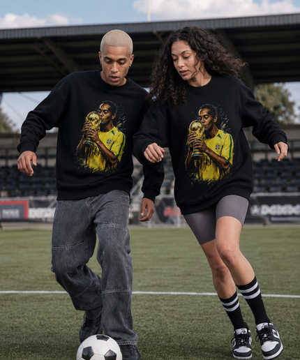 Ronaldinho Brazil World Cup Trophy Unisex Fan Crewneck