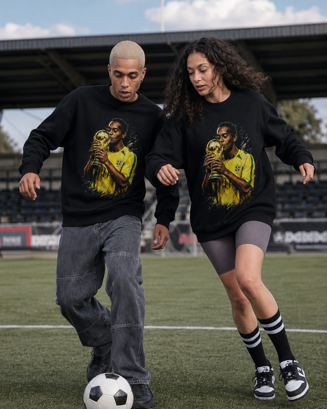 Ronaldinho Brazil World Cup Trophy Unisex Fan Crewneck