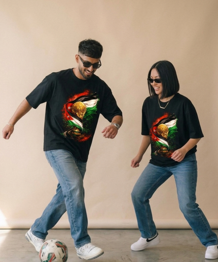 T-shirt unisexe Jordan Coupe du Monde Trophée et Drapeau Feu