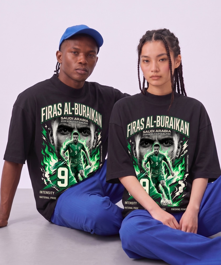 T-Shirt Unisexe Firas Al-Buraikan #9 Arabie Saoudite Qualification Coupe du Monde 2026