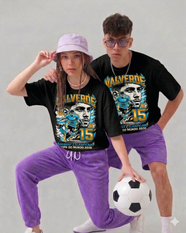 Federico Valverde #15 Uruguay Clasificado Soccer World Cup 2026 Unisex Fan T-Shirt