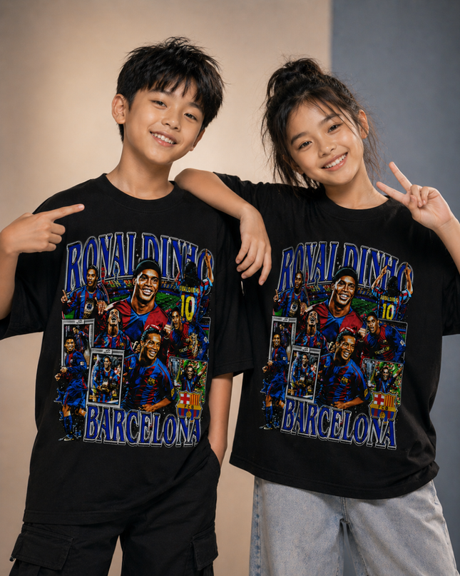 T-Shirt Enfant Ronaldinho Barcelone Fan Vol. 2