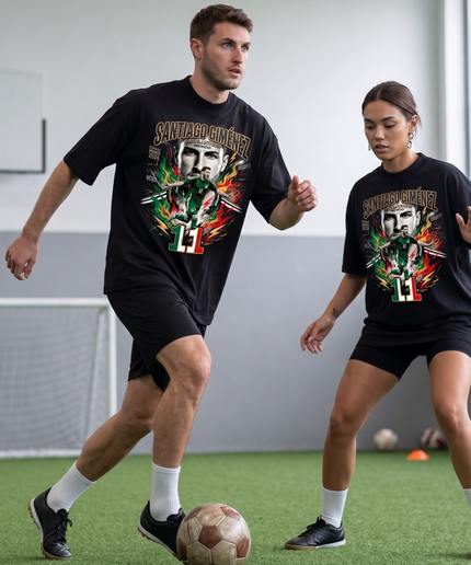 Santiago Giménez #11 L'Attaquant Mexique Coupe Du Monde 2026 T-Shirt Unisexe Fan